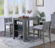 Load image into Gallery viewer, Graham - 3 Piece Small Space Counter Height Dining Table With Shelves And 2 Chairs (Set of 3)