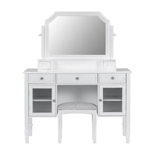 Load image into Gallery viewer, Elegant Makeup Vanity Desk With Adjustable Mirror And Storage And Construction - White