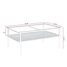 Load image into Gallery viewer, Rectangle Coffee Table With Tempered Glass Top And Legs, Modern Table For Living Room