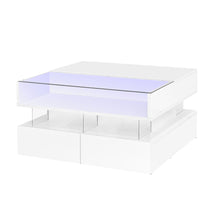 Load image into Gallery viewer, Lift Top Coffee Table With 2 Drawers, Hidden Space And LED Lights For Living Room