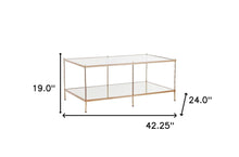 Load image into Gallery viewer, Glass And Metal Coffee Table - Clear / Gold