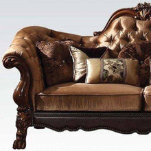 Load image into Gallery viewer, Velvet Chesterfield Loveseat And Toss Pillows - Dark Brown / Brown