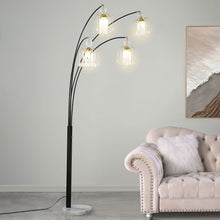 Load image into Gallery viewer, Marcos - Hanging Crystal Arc Tree Floor Lamp With Sculptural Frame - Black