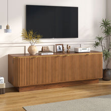 Load image into Gallery viewer, TV Stand, Fluted Media Console With Adjustable Shelves And Cable Holes