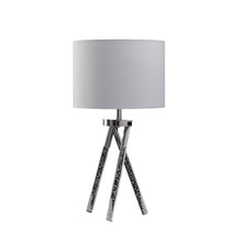 Load image into Gallery viewer, LED Acrylic Tripod Table Lamp With White Shade - Silver