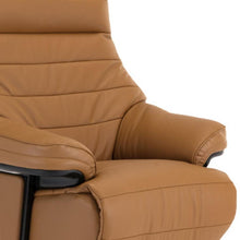 Load image into Gallery viewer, Tufted Genuine Leather Power Swivel Recliner - Camel