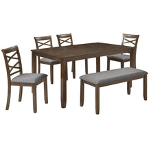 Load image into Gallery viewer, Elegant 6 Piece Dining Table Set With 4 Chairs And Bench