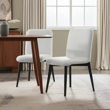 Load image into Gallery viewer, Upholstered Boucle Dining Side Chairs (Set of 2) - White