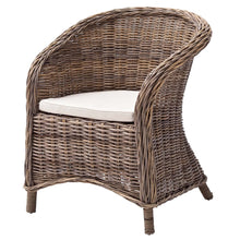 Load image into Gallery viewer, Round Wicker Club Armchairs With Seat Cushion (Set of 2) - Natural