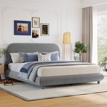 Load image into Gallery viewer, Upholstered Platform Bed With Thick Solid Frame And Stylish Curve-Shaped Design