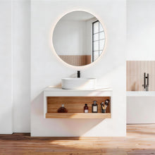 Load image into Gallery viewer, Floating Bathroom Vanity With Glossy Round Vessel Sink