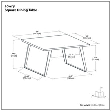 Load image into Gallery viewer, Lowry - Handcrafted Square Dining Table