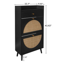 Load image into Gallery viewer, Allen - Rattan 2 Door 1 Drawer Cabinet Shoe Rack For Entrance
