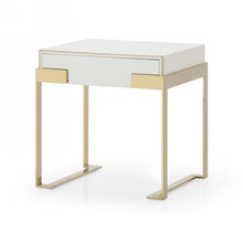Load image into Gallery viewer, One Drawer Nightstand - Champagne Gold And White