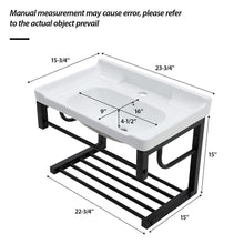 Load image into Gallery viewer, Wall Mounted Rectangular Bathroom Sink With Towel Bar & Overflow - White