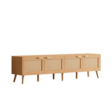 Load image into Gallery viewer, TV Stand With Storage & Cable Holes - Natural Wood