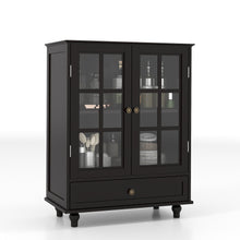 Load image into Gallery viewer, Minimalist Buffet Cabinet With Double Glass Doors And Drawer