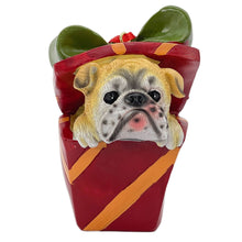 Load image into Gallery viewer, Dog Christmas Figurine - Brown / Red / Green