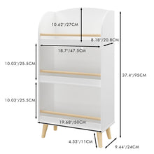 Load image into Gallery viewer, Bookshelf 3 Tier Book Organizer With Toy Storage - White