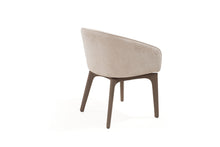 Load image into Gallery viewer, Boucle Faux Leather Dining Arm Chair - Taupe / Brown