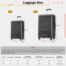 Load image into Gallery viewer, 2 Piece Luggage Set With Bags Expanable Spinner Wheels ABS Lightweight Suitcase With Tsa Lock 20" / 28"