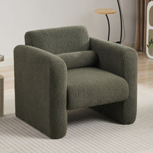 Load image into Gallery viewer, Modern Accent Chair Lambskin Sherpa Fabric Upholstered Comfy With Pillow
