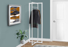 Load image into Gallery viewer, Coat Rack, Hall Tree, Free Standing, Hanging Bar, Entryway, For Contemporary & Modern - White