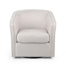 Load image into Gallery viewer, Modern Upholstered Swivel Club Chair With Nailhead Trim