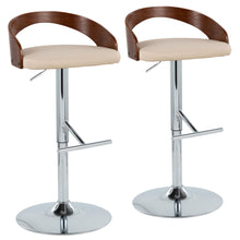 Load image into Gallery viewer, Grotto - Mid Century Modern Adjustable Height Barstool, Swivel With Straight T Footrest (Set of 2)