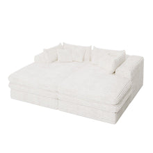 Load image into Gallery viewer, Corduroy Sleeper Sofa - White