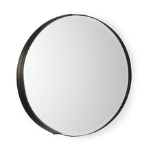 Load image into Gallery viewer, 24" Metal Round Framed Accent Mirror - Black