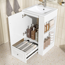 Load image into Gallery viewer, Modern Freestanding Bathroom Vanity With Sink, Soft-Close Drawer, Towel Bar