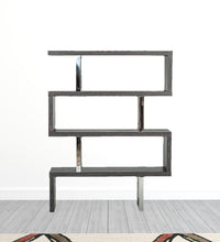 Load image into Gallery viewer, Elm Chrome Four Tier Zig Zag Bookcase - Gray