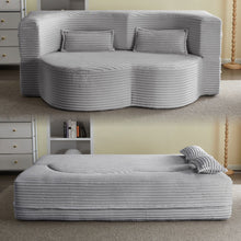 Load image into Gallery viewer, Floor Convertible Sleeper Sofa Bed With 2 Pillows