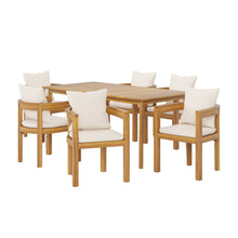 Load image into Gallery viewer, Abaco - Outdoor Patio 7 Pieces Dining Set With Chairs And Table - Teak / Beige