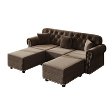 Load image into Gallery viewer, Upholstered Sofa Set With Nailhead Trim And Rolled Armrests, Includes Pillows