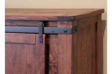 Load image into Gallery viewer, Solid Cabinet Enclosed Storage Distressed TV Stand - Brown