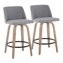 Load image into Gallery viewer, Toriano - Contemporary Fixed-Height Counter Stool & Swivel With Round Footrest (Set of 2)
