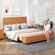 Load image into Gallery viewer, Sleigh Bed Frame With Tall Headboard And Storage Bench