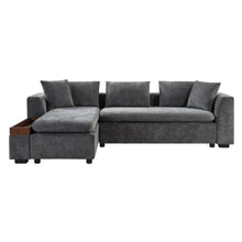 Load image into Gallery viewer, Modern L Shaped Sectional Sofa With Upholstery And Wooden Storage
