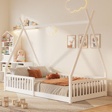 Load image into Gallery viewer, House Shaped Design Bed With Fence