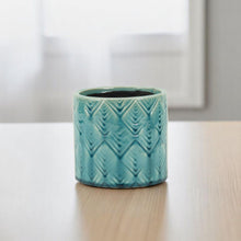 Load image into Gallery viewer, Geometric Round Pot Planter - Turquoise