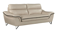 Load image into Gallery viewer, Silver Legs Leather Sofa - Beige