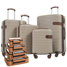 Load image into Gallery viewer, 4 Piece Luggage Suitcase Set, Hard Shell Lightweight Expandable Travel Luggage With 4 Packing Cubes