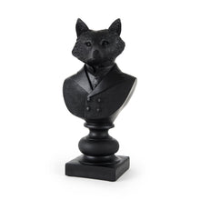 Load image into Gallery viewer, Suited Fox Bust Sculpture - Black