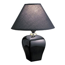 Load image into Gallery viewer, Ceramic Bedside Table Lamp With Black Shade - Black