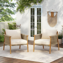 Load image into Gallery viewer, Modern Outdoor Woven Lounge Chair With Solid Frame And Cushions
