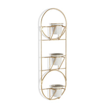Load image into Gallery viewer, Oval Wall Planter - Gold / White