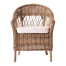 Load image into Gallery viewer, Semi Circle Back Wicker Chairs With Seat Cushions (Set of 2) - Natural