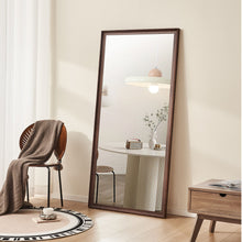 Load image into Gallery viewer, Vintage Full Length Mirror Wall Mounted With Faux Wooden Frame - Brown